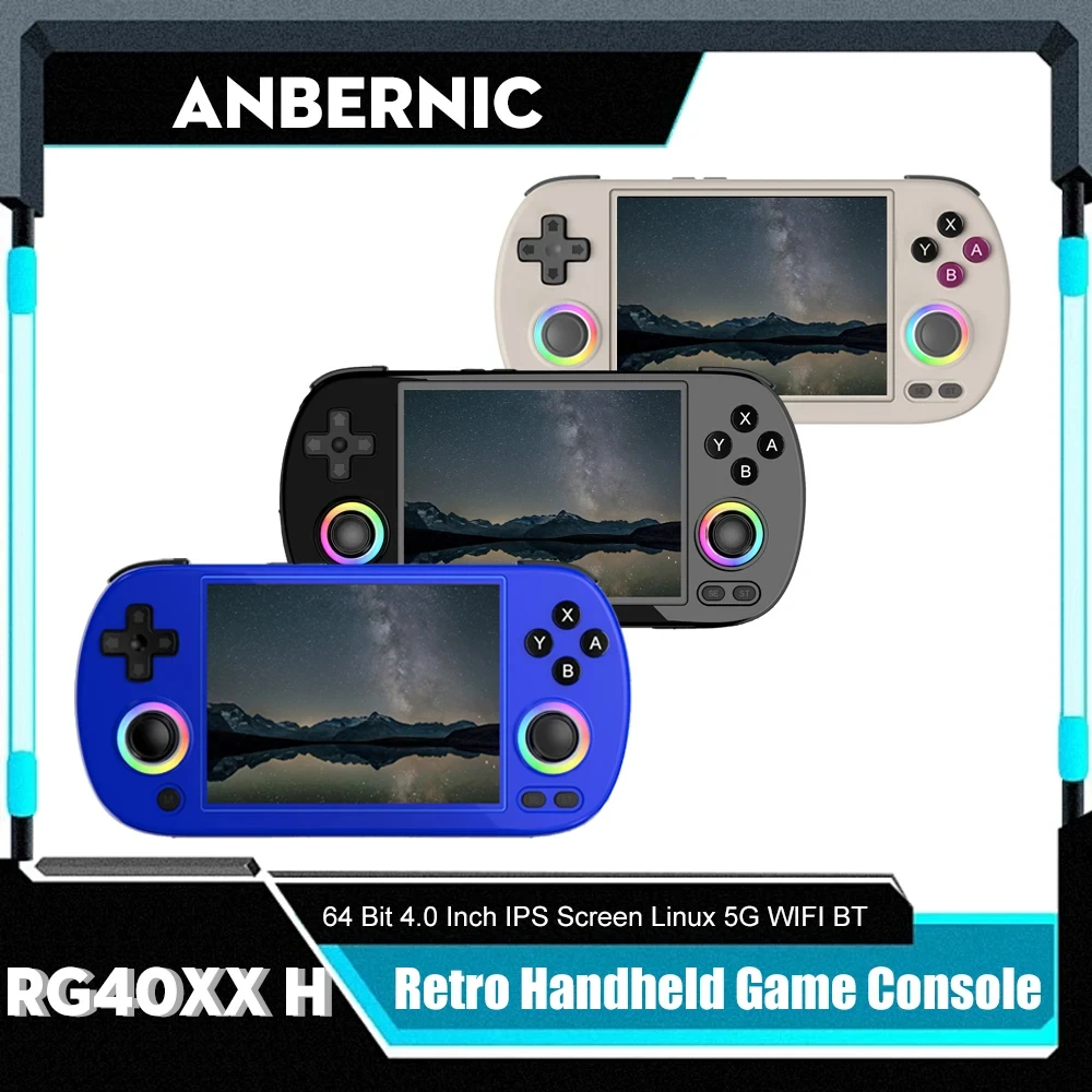 ANBERNIC RG40XX H Retro Handheld Game Console 64 Bit 4.0 Inch IPS Screen Linux 5G WIFI Bluetooth HDMI-TV Output Video Gaming Pla