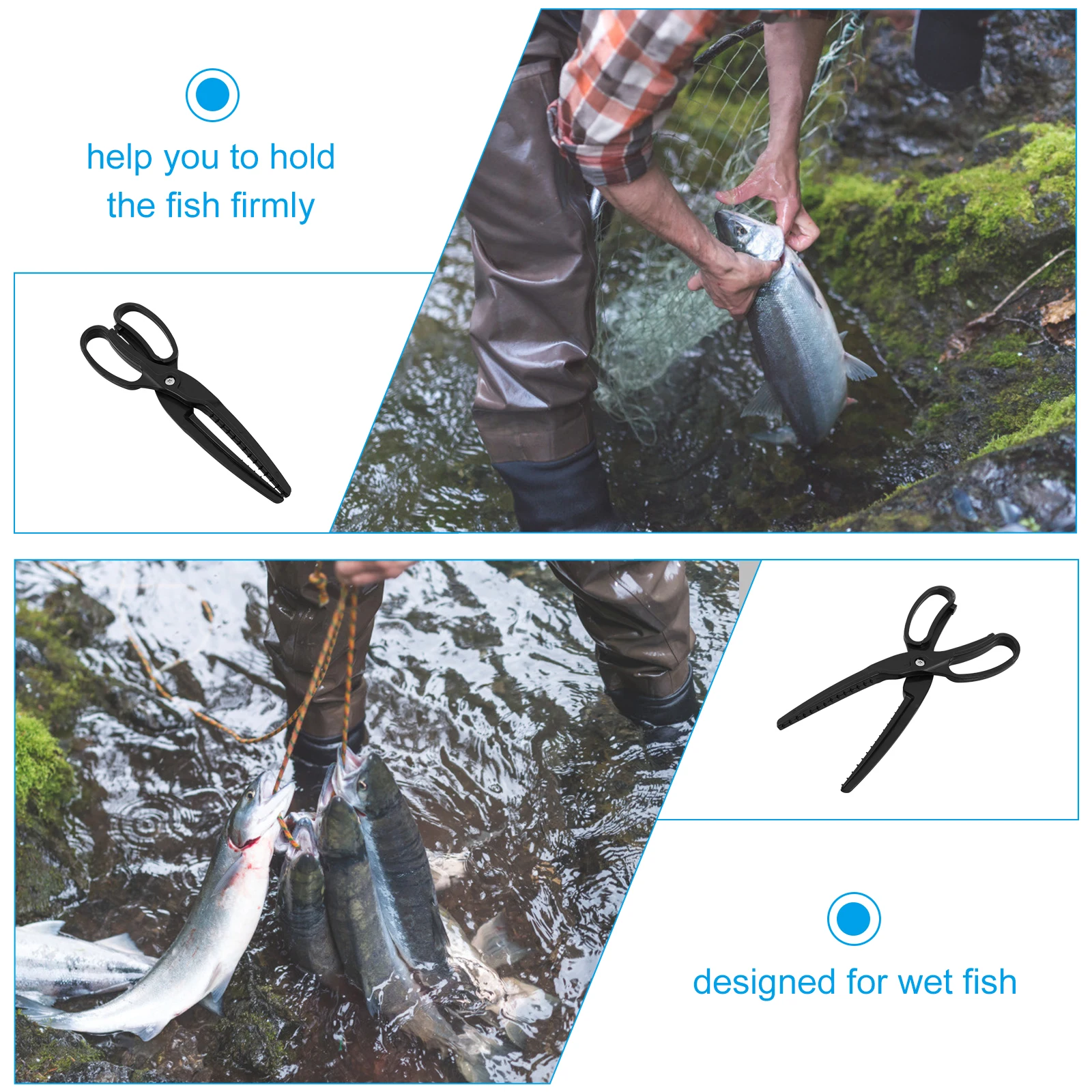 

Fish Control Pliers Clamp Grip Holder High Strength Fishing Tip Black Grabber Supply Gripper