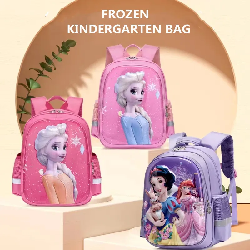 

Disney Princess Kindergarten Bag For Girls Frozen Elsa Anna Student Shoulder Orthopedic Backpack Age 2-8 Kids Gifts Mochila