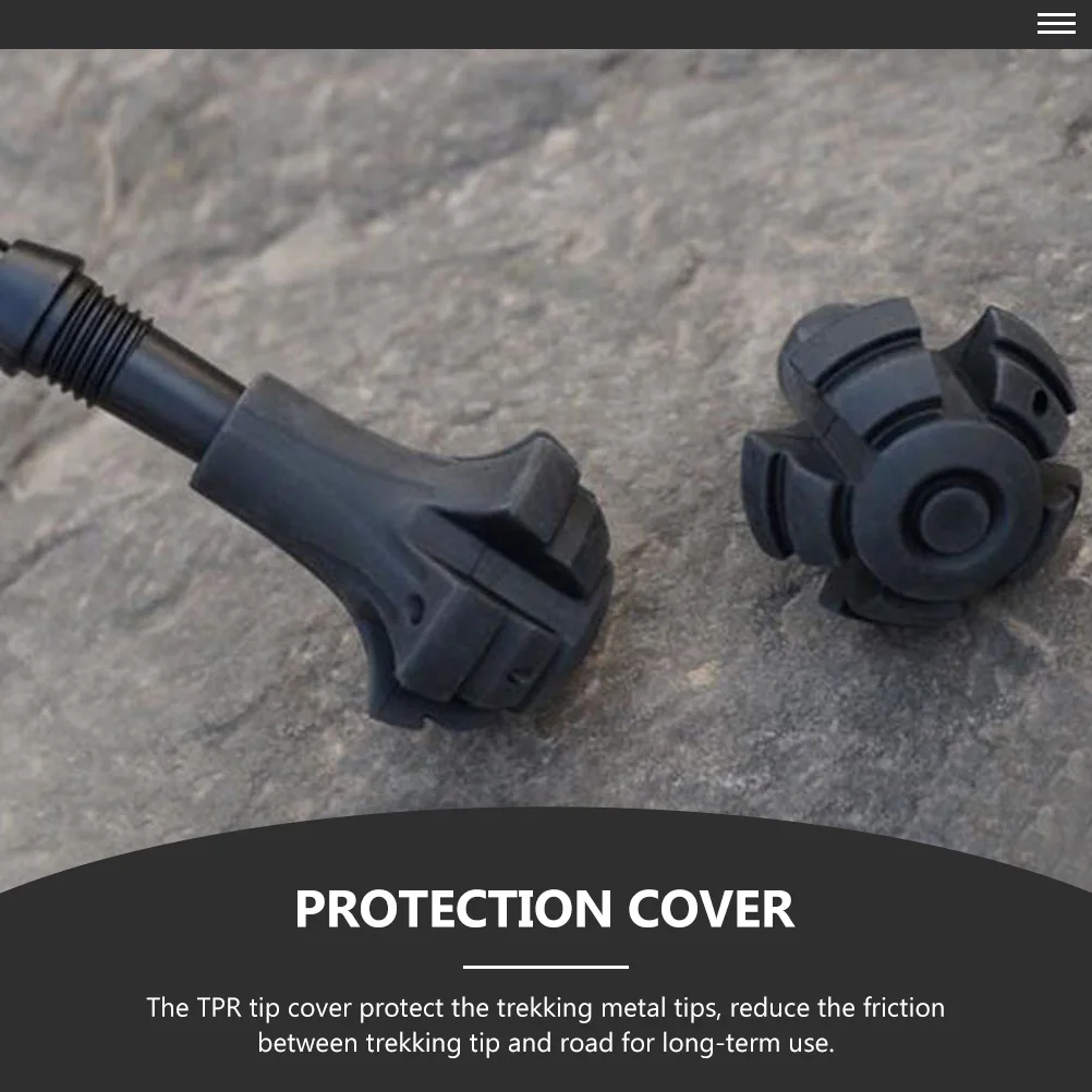 

4Pcs Trekking Pole Tip Covers Alpenstock Tpr Anti-Slip Protection Covers for Outdoor Hiking Walking Sticks Alpenstock Cover