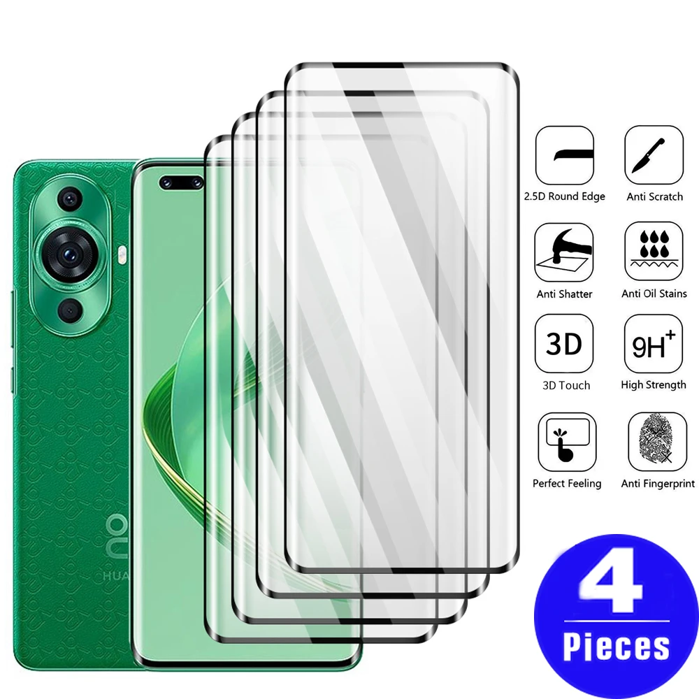 

Закаленное стекло 9D для Huawei Nova 11 Ultra 10 pro 10Z 9 8 8i SE Youth 4G, защитная пленка для экрана телефона, 4 шт.