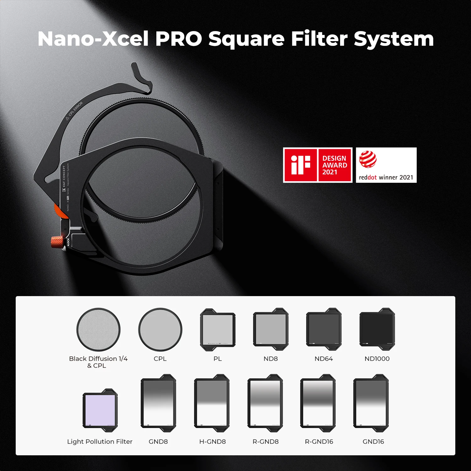 K & F KONZEPT Platz Filter Halter System Pro Kit Multi-Beschichtet Neutral Dichte ND8 ND64 ND1000 CPL Filter set für Kamera Objektiv DSLR