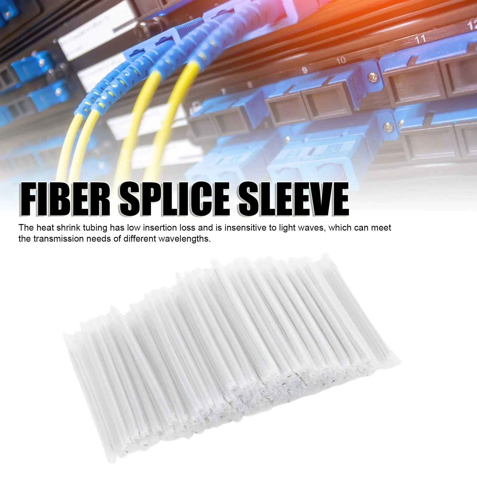 200Pcs Transparent PE EVA Heat Shrink Tube 60mmx3mmx2mm Fine Bare Fiber Optic Splicing Network Cabling Construction Work