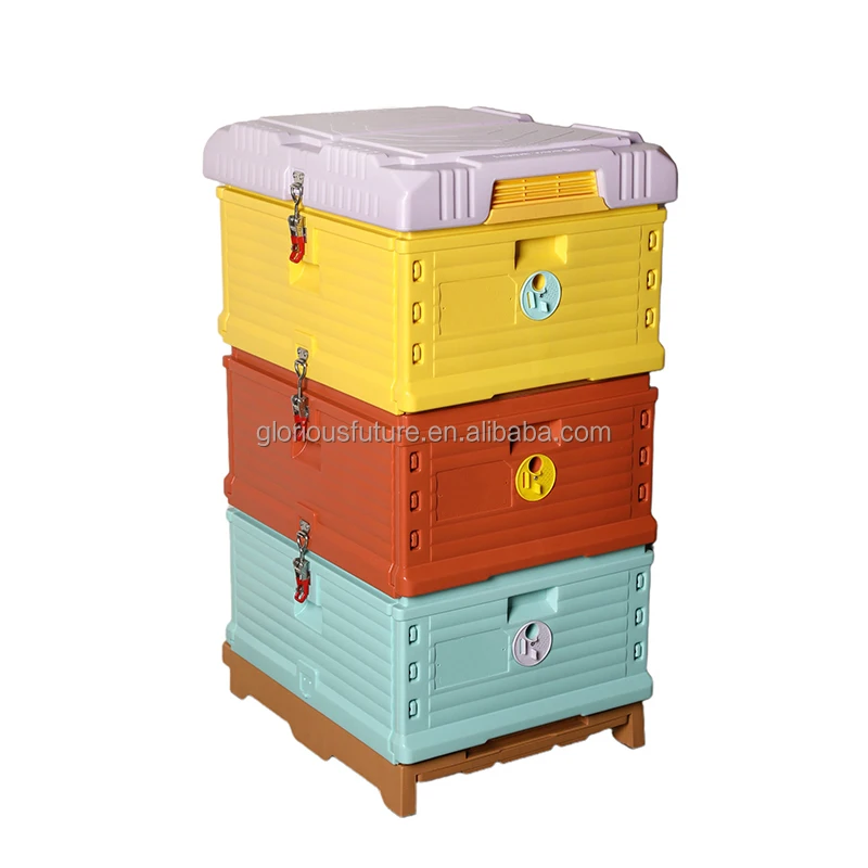 Beekeeping Equipment 3 Layers Honey Bee Hive Box 10-Frame Price Color Thermo Plastic Beehive For Sale