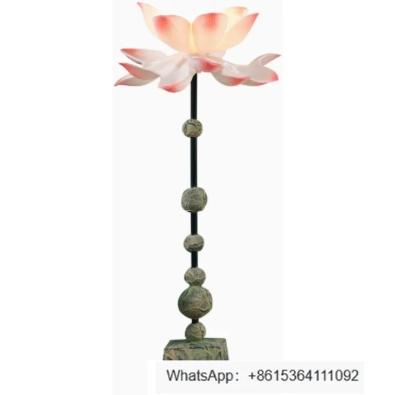 

lotus table lamp, living room, bedroom, vertical bedside lamp, lotus lamp for Buddha lamp, zen space decoration, everbright lamp