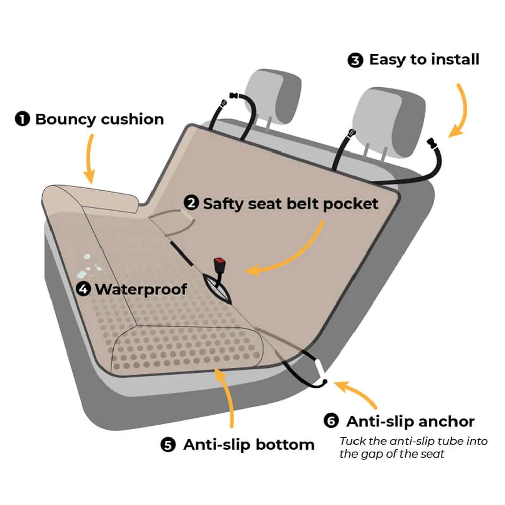 Tappetino coprisedile per auto impermeabile per cani cuccia in tessuto a doppia faccia forniture per animali domestici protezione per seggiolino