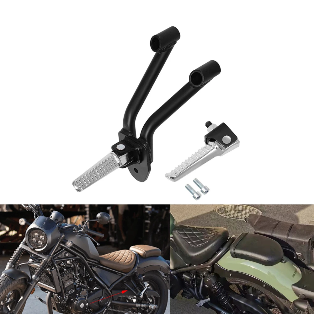 

Black Motorcycle Rear Passenger Foot Pegs Footrests Pedals For Honda Rebel 300 500 CMX 2017-2021