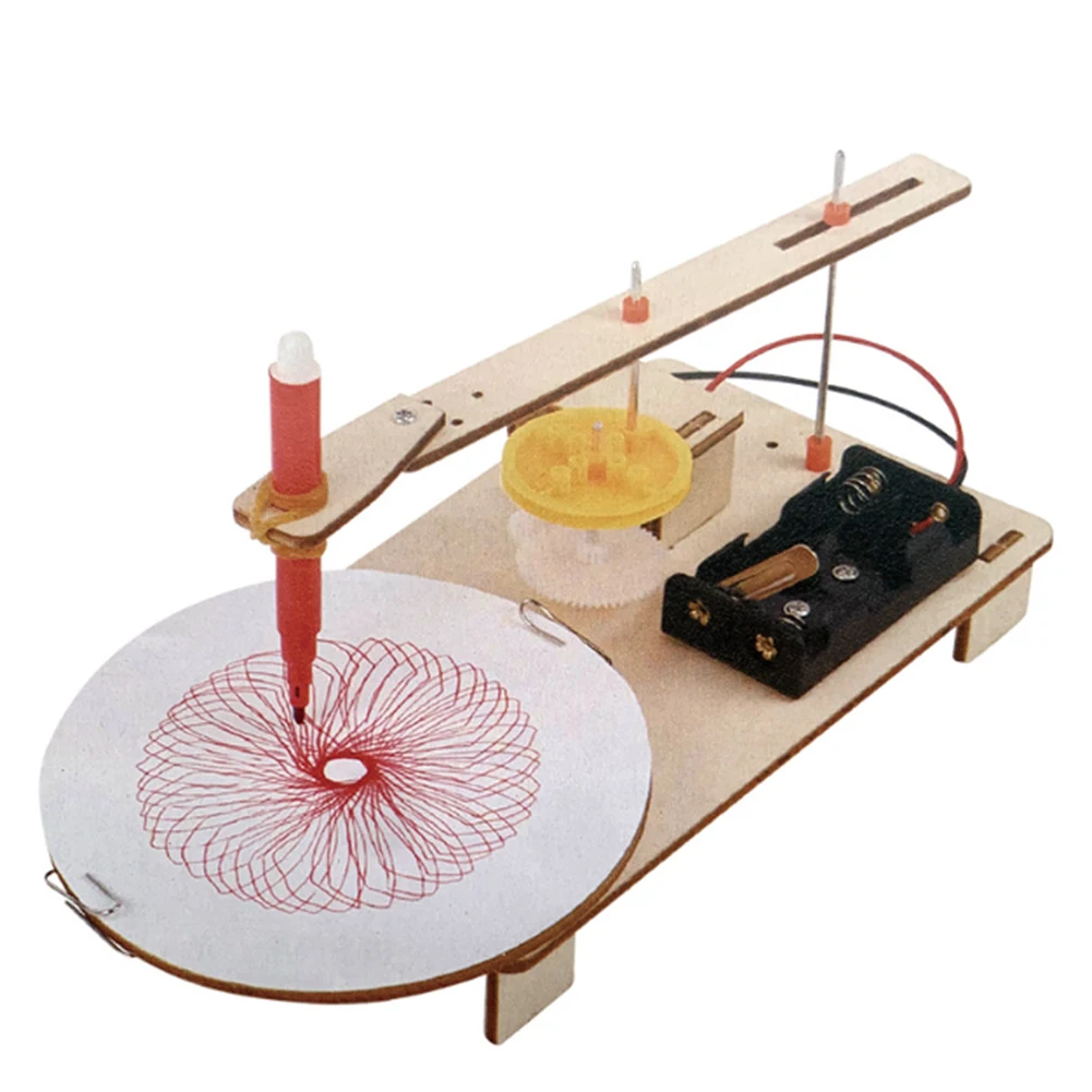 22*12*9cm Creative Plotter Adjustable Pattern Drawing Machine Tool Connecting Rod Mechanism Motor Driven Pulleys