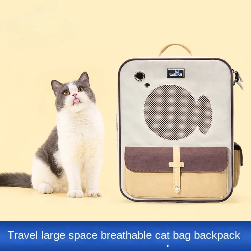 Cat Shoulder Breathable Mesh Pet Bag Portable Small Fishy Dog Backpack Outdoor Travel Handbag for Dog Cat