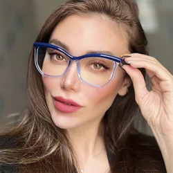 VICKI Geometry Photochromic Multifocus Progressive Reading Glasses for Women Anti Blue Hyperopia Prescription Lenses Eyeglasses