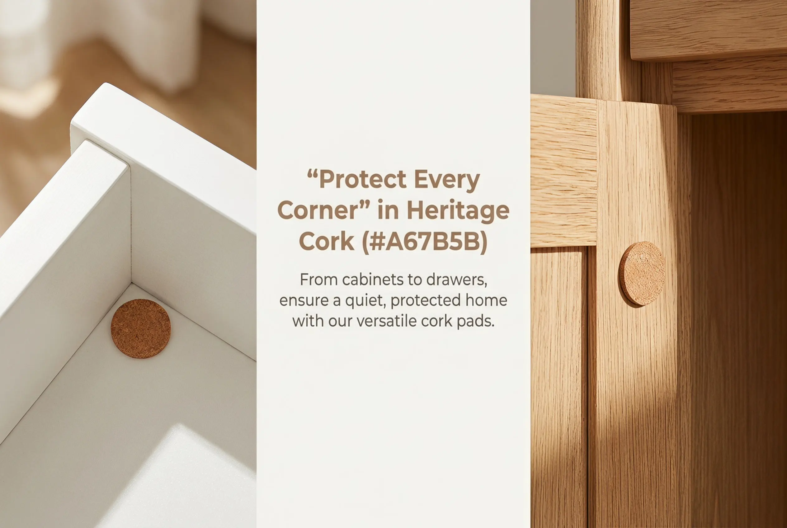 2000Pcs Self Stick Cork Pads Cabinet Door Bumpers Noise Silent Protection Furniture Cork Circles Door Bumper Cabinet Close Pads