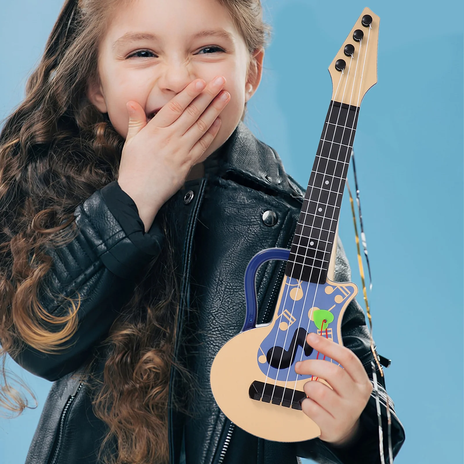 

Kids Ukulele Musical Instrument for Early Educational Learning Smooth Lightweight Plastic Design Ideal for Home Decoration