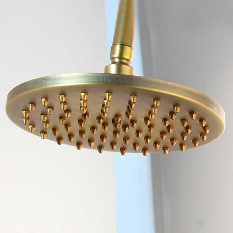 Antique Brass Finish Rain Shower Head 8 Inch Round Rainfall Showerhead