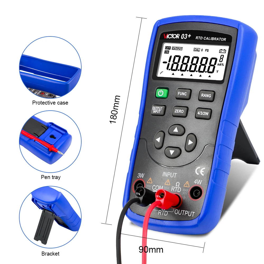 Calibateur de résistance analogique thermique portable de haute précision Victor 03 + RTD, mesure numérique automatique, facile à utiliser