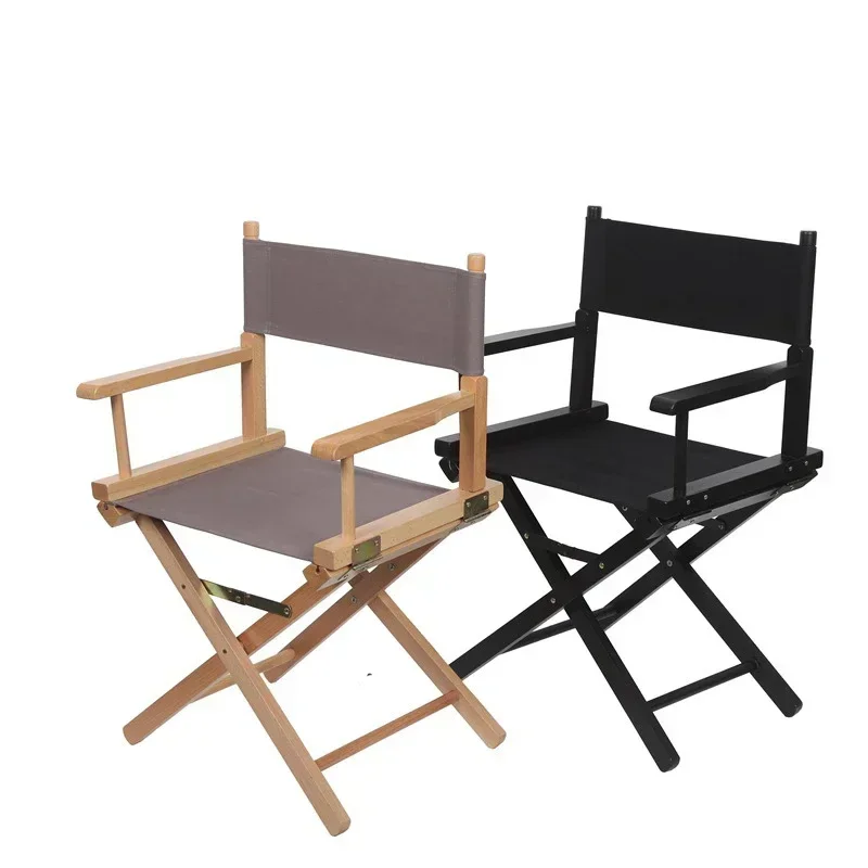 Contemporary Solid Beech Wood Frame Directors Chair Foldable Outdoor Furniture Portable Folding Makeup Wooden Chair for Artists