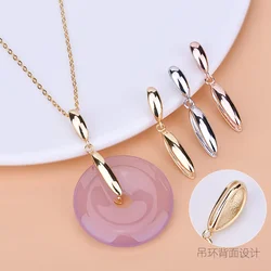 s925 sterling silver simple wild basic inverted buckle pendant safety buckle jade jewelry diy accessories