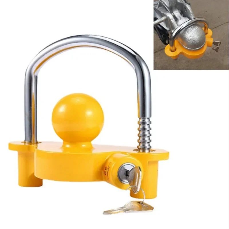 Heavy-Duty Adjustable Tow Ball Security Anti-Theft Universal Trailer Coupler Hitch Lock U-Shape