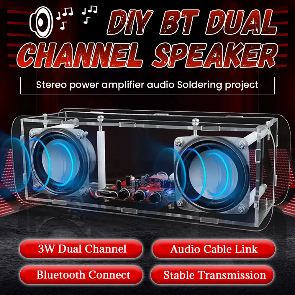 DIY Bluetooth Speaker Electronics Kit Soldering DIY Project Practice Solder Assembly 2*3W Speakers DIY Electronic Kit