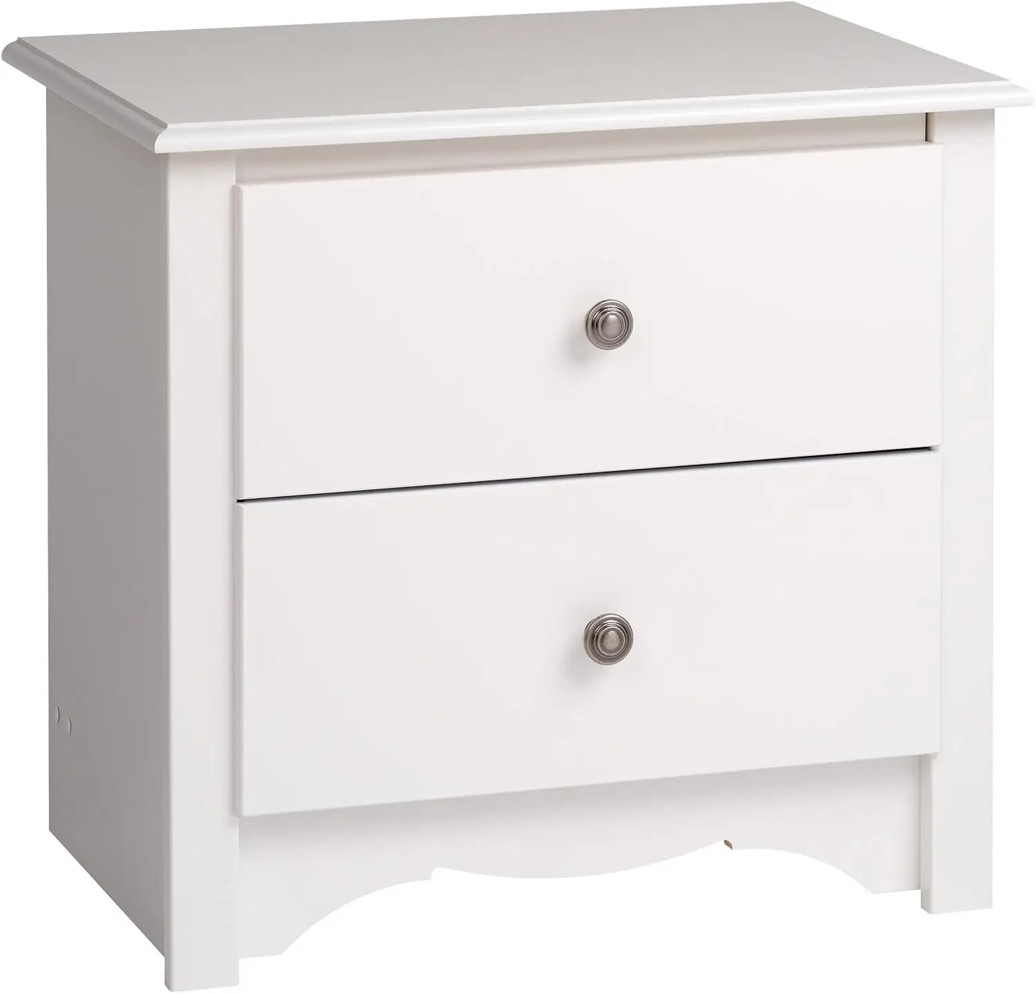 

Traditional Nightstand Side Table with 2 Drawers, Functional 2-Drawer Bedside Table 16" D x 23.25" W x 21.75" H