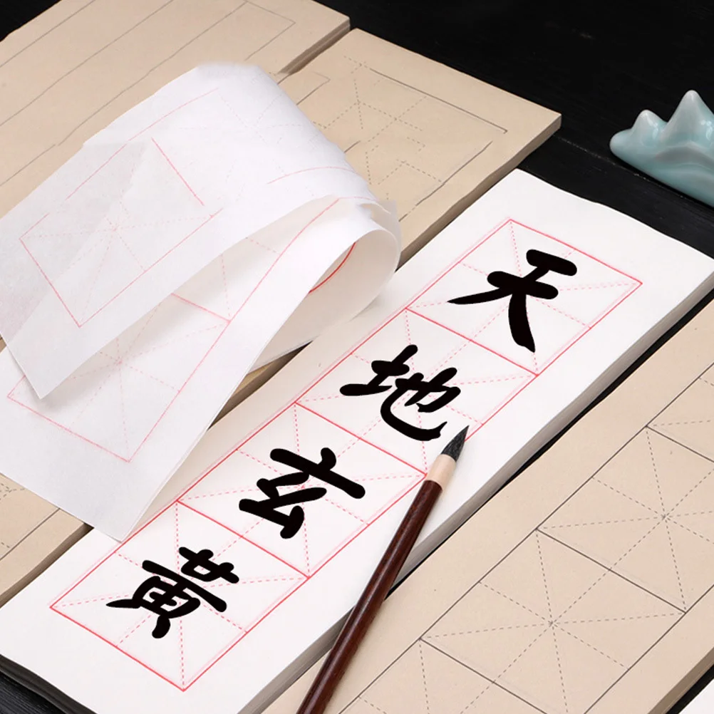 

100 Sheets Calligraphy Practice Paper Durable Writing Xuan Paper for Chinese Calligraphy Beginners Smooth Ink Use Sheets