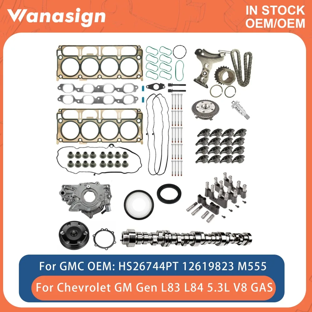 

Engine Rebuild Kit Camshaft Fit 5.3 L AFM For Chevrolet Chevy Suburban Tahoe GMC GM Yukon Gen L83 L84 AFM DOD 5.3L V8 OHV 14-23