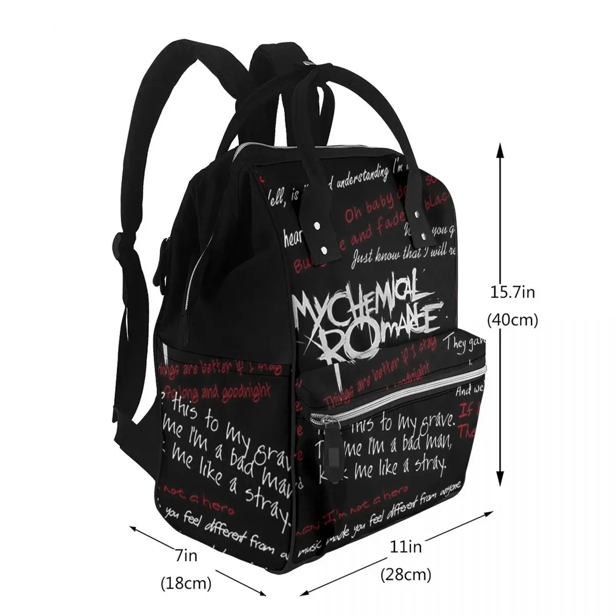 Mcr Band Punk Rock My Chemical Romance Student Backpack School Bag Hiking Travel Daypack for Men Women Bookbag Shoulder Bags