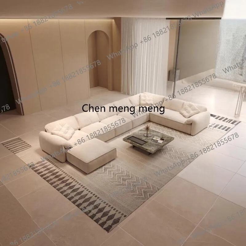 Minimalist elephant ear sofa fabric sofa small apartment living room high-end corner cream wabi sabi wind