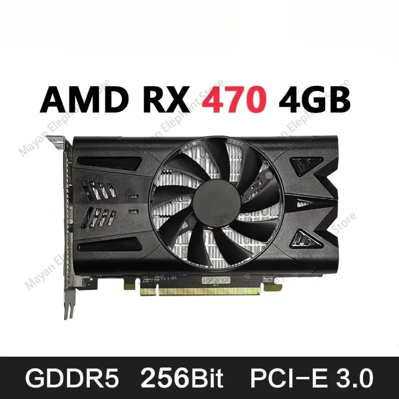 MLLSE AMD Radeon Graphics Cards RX470 4GB Placa De Video GPU 256Bit GDDR5 PCI-E X16 HDMI DP DVI-D For PC Desktop Computer Gaming