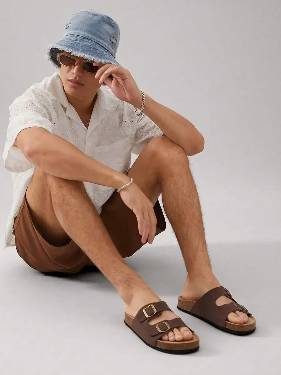 

Men's Thong Sandals, comfortable arch support design with premium cork footbed for daily casual summer outdoor wear.