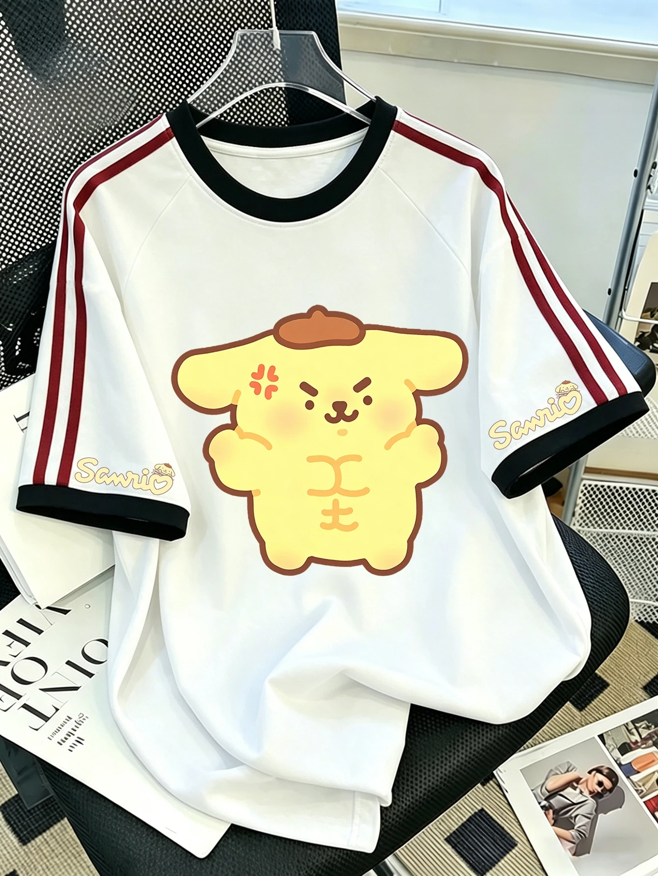 Cute Kawaii Hello Kitty Print Series Printed Character T-shirt, Cute and Fashionable Trend, The First Choice for Shopping