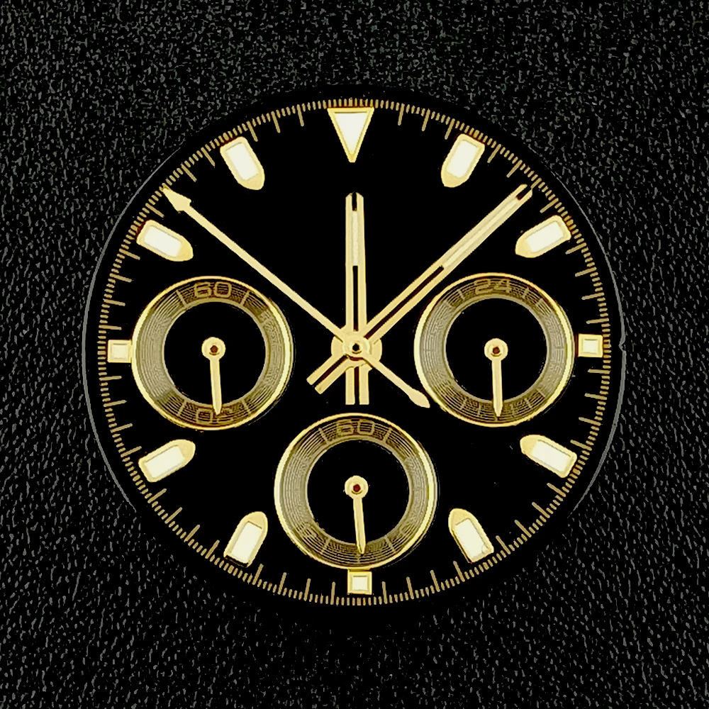 VK63 dial timing dial custom logo 29mm panda dial green glowing suitable for VK63 quartz movement watch accessories