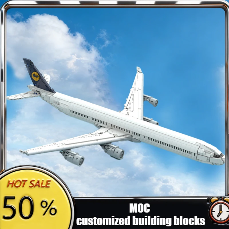 

2495 деталей: Конструктор самолета Airbus A340-600 MOC, модульная модель для самостоятельной сборки, креативный дизайн, простая игрушка-конструктор, подарок на день рождения