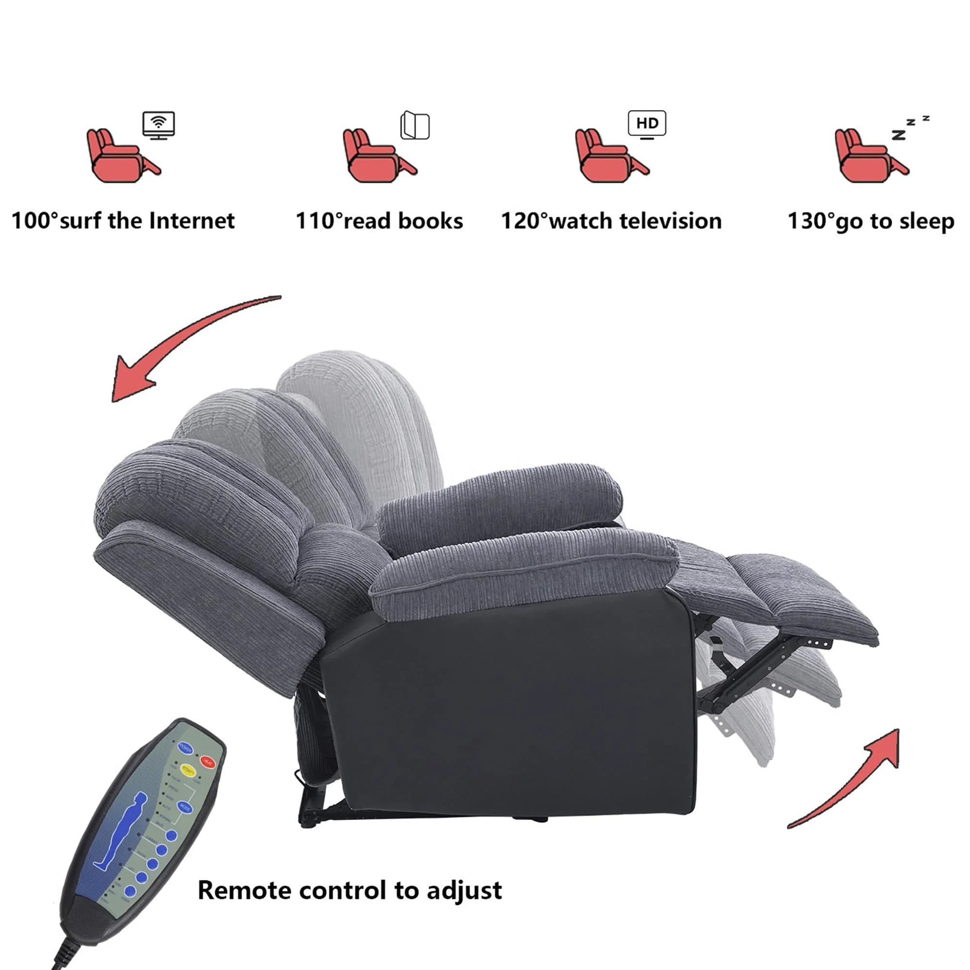 مجموعة أثاث صالة الأريكة الفاخرة للسينما المنزلية الحديثة مع تدليك لكبار السن #3