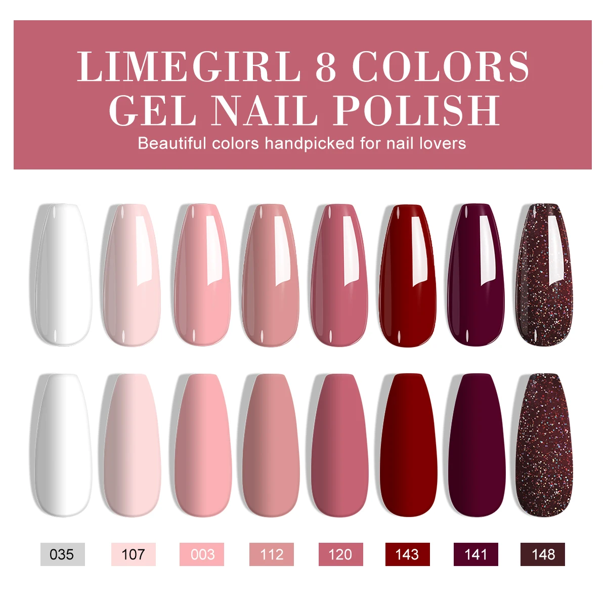 8-teiliges Gel-Nagellack-Set für Anfänger, 8 ml Glitzer-Kunstgel mit Grundlack, Decklack und mattem Decklack für Maniküre-Salon-Geschenke