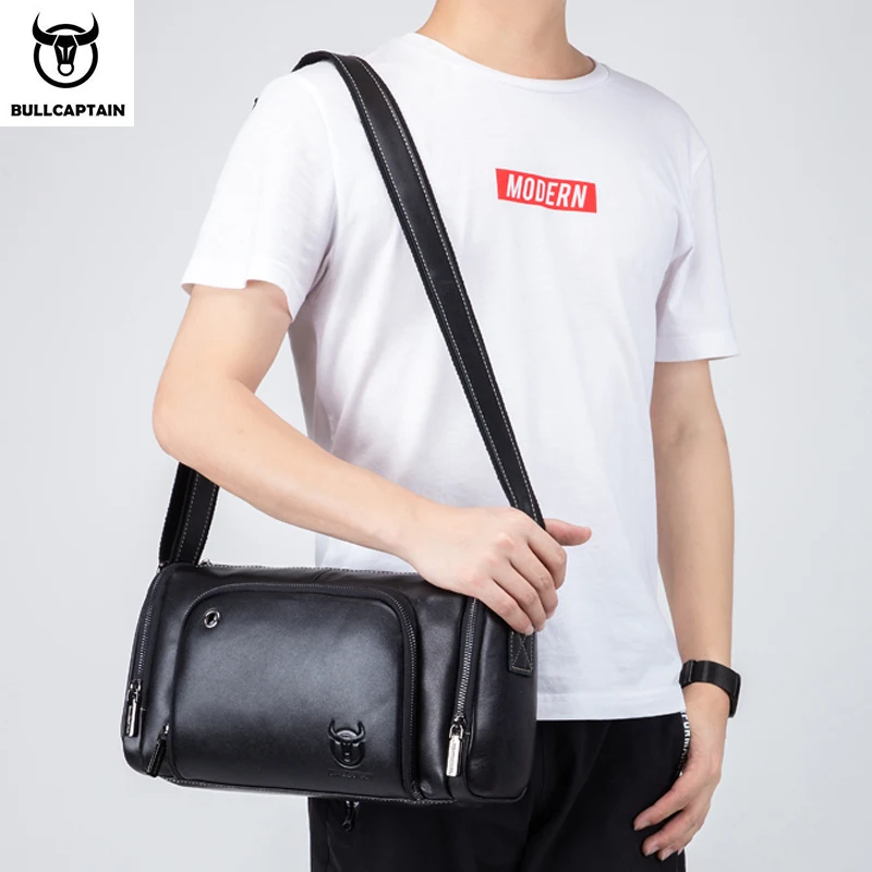 Bullcaptain Men's Crossbody Bag Sports Fitness Business Sling Bag Outdoor Travel Shoulder Purse & Backpack