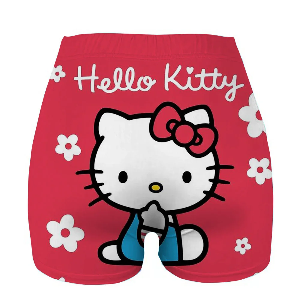 Pantaloncini da donna Pantaloncini sportivi da fitness per donna Ciclismo Jogging Fitness Hello Kitty stampa Pantaloncini da palestra push up Leggings Donna Yoga