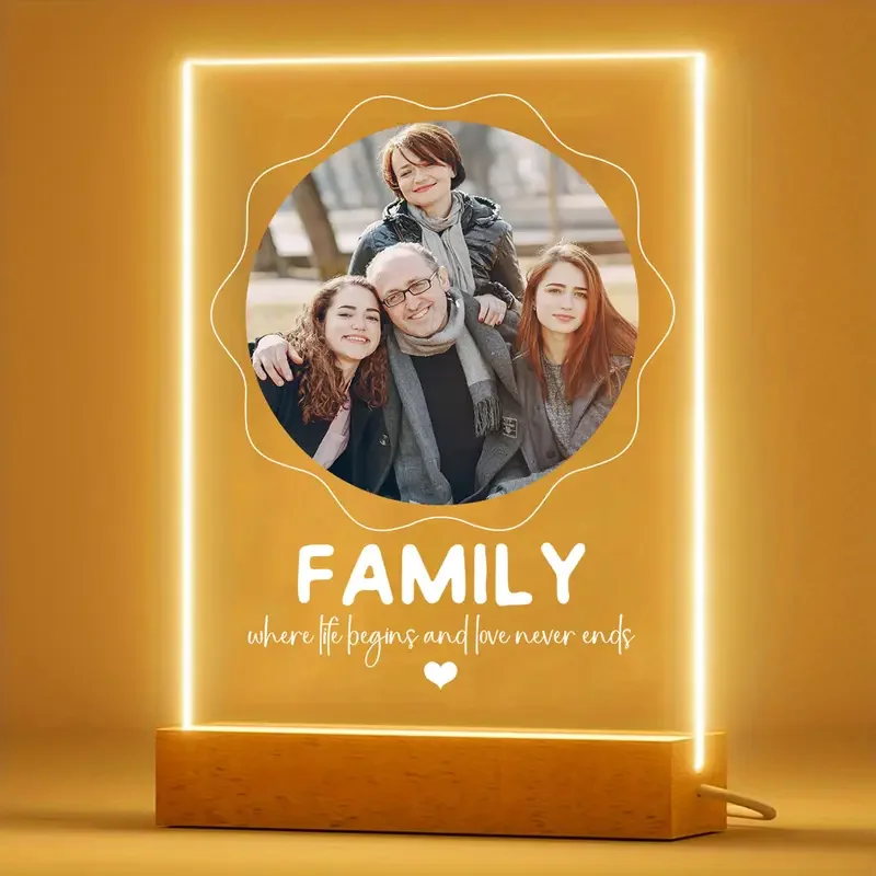 

Personalized Love Frame Custom Photo Family Gift For Couples Besties Sibling Lovers Friends 3D Led Light Valentine Day Decor