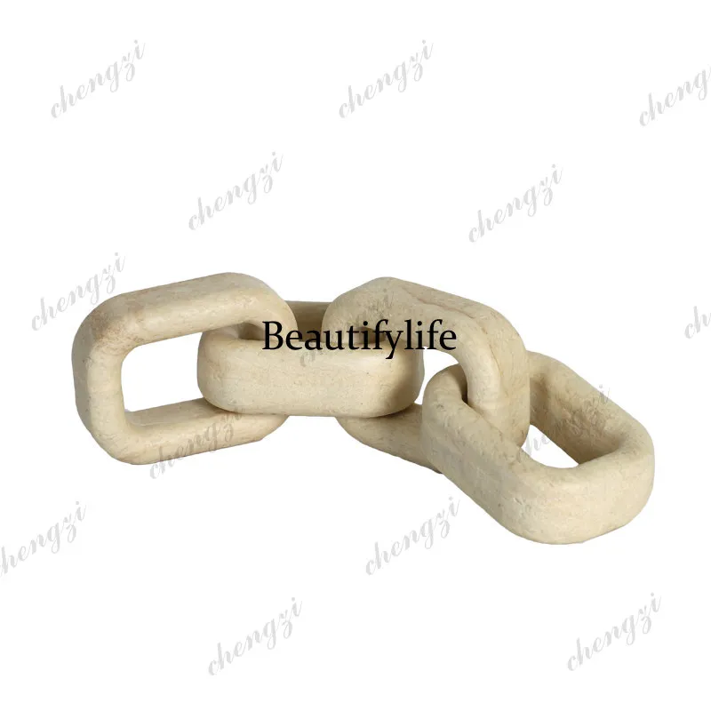 Modern minimalist geometric chain chain sleeve geometric resin ornament imitation stone pattern ornament home ornament