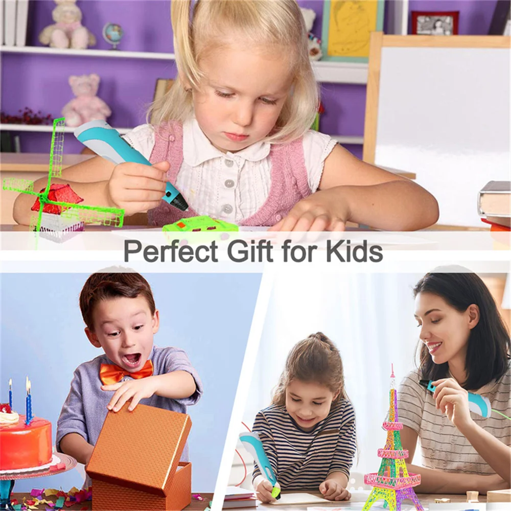 2023 Funny Set DIY 3D Pen for Kids Birthday Chrismas New Years Gift Boy Girls Creative 3D Printing Pen with PLA Filament 3D Pens