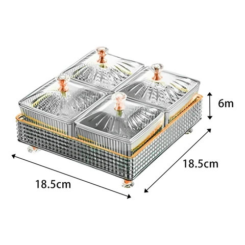 Съемные сервировочные блюда с крышкой. Декоративный поднос для закусок. Фруктовая тарелка. Фруктовое ассорти для конфет, десертов, овощей, орехов, закусок. топ 6 тарелка с крышкой - №5