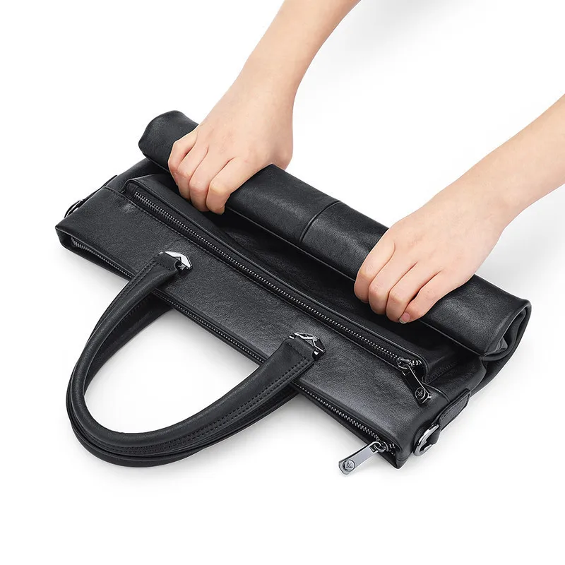 2025 حقيبة جديدة جلد طبيعي محفظة رجل جلد البقر حقيبة ساعي الرجال قدرة حقيبة يد الرجال كتف واحد حقيبة كروسبودي #4