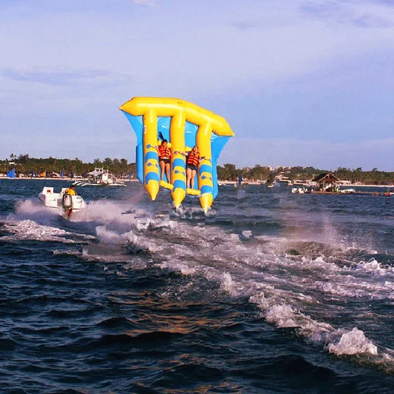 คุณภาพสูง Inflatable Triplex แถว Flying Fish Raft เรือ,Inflatable Fly Fish Ride Banana Boat ลดราคา