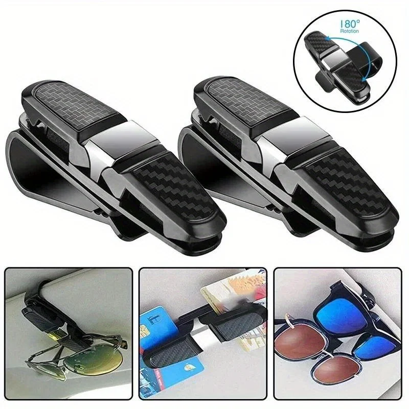 5pcs Car Glasses Case Universal Car Sun Visor Glasses Holder Sunglasses Clip Card Ticket Eyeglasses Holder Auto Interior Accesso