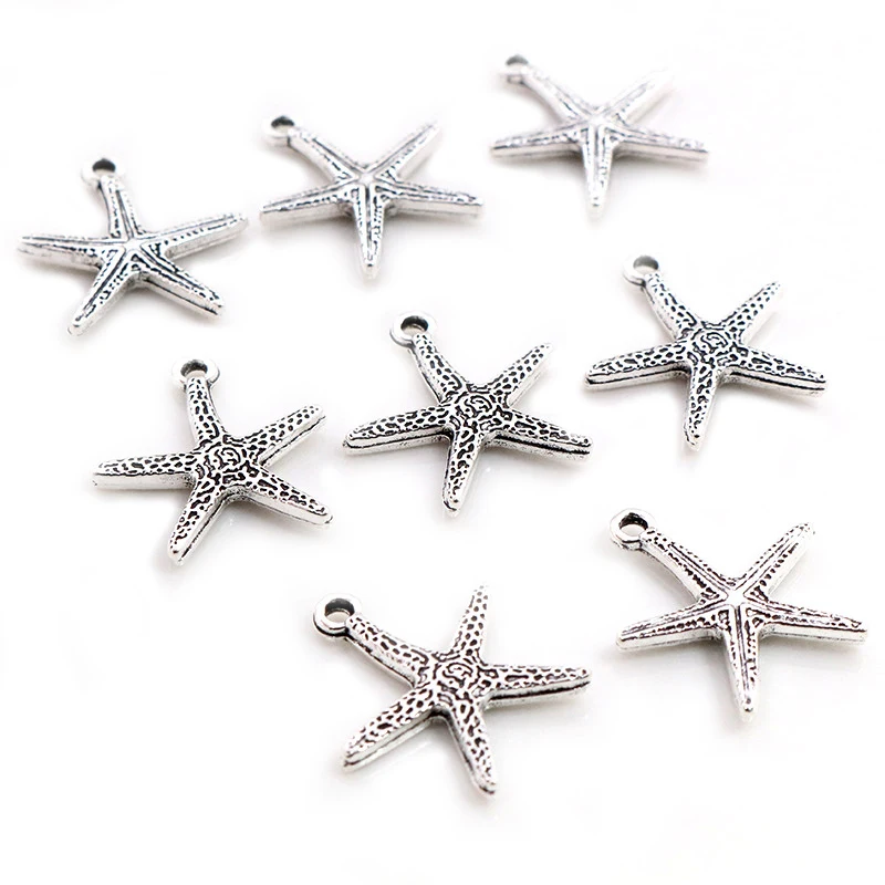 10pcs Charms Starfish 20x18mm Antique Making Pendant fit,Vintage Antique Silver color,DIY Handmade Jewelry