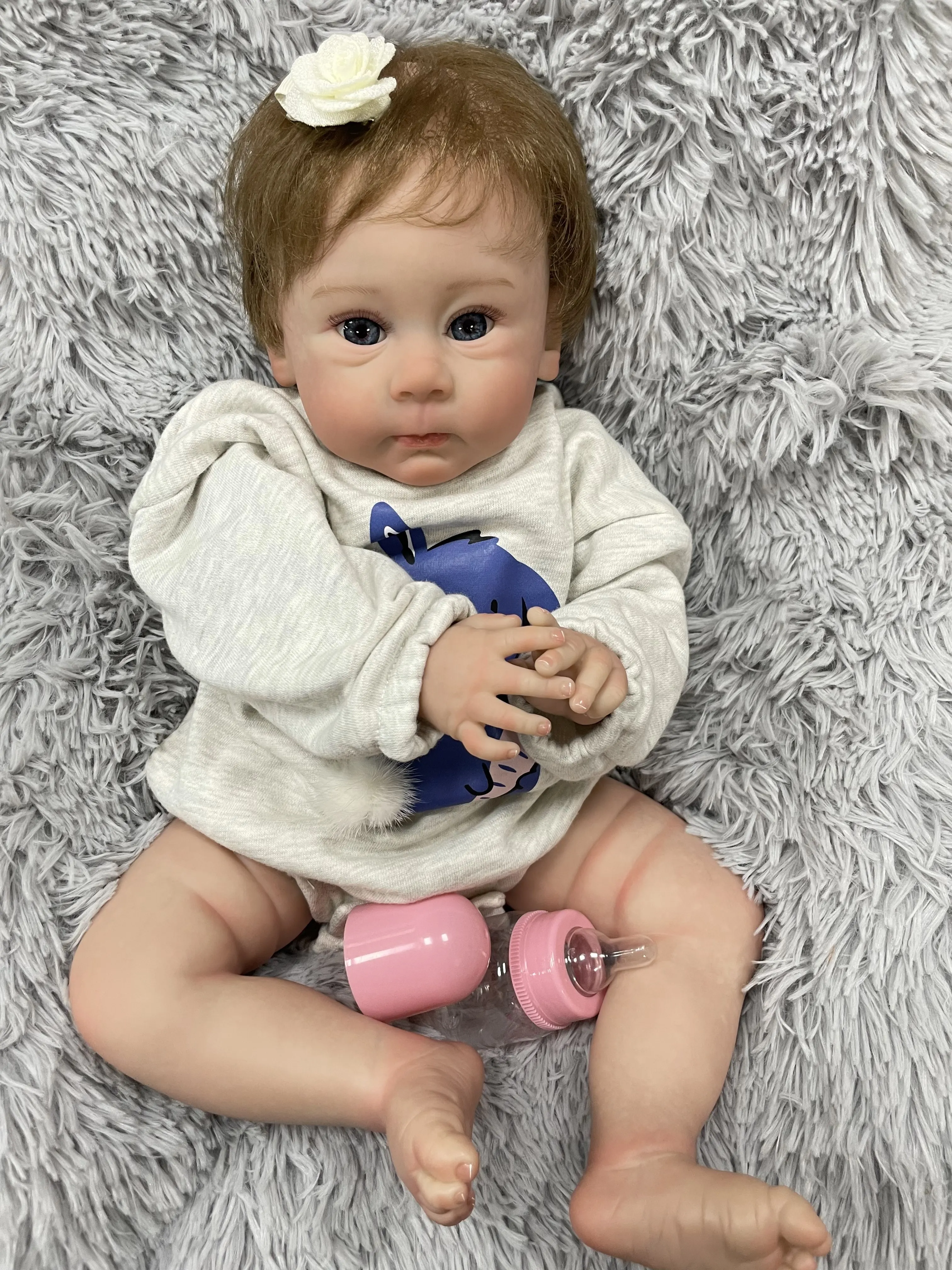 Cokela 비닐 아기 인형, 코튼 바디, 현실적인 신생아 인형, 부드러운 실리콘, 60cm, 24 인치