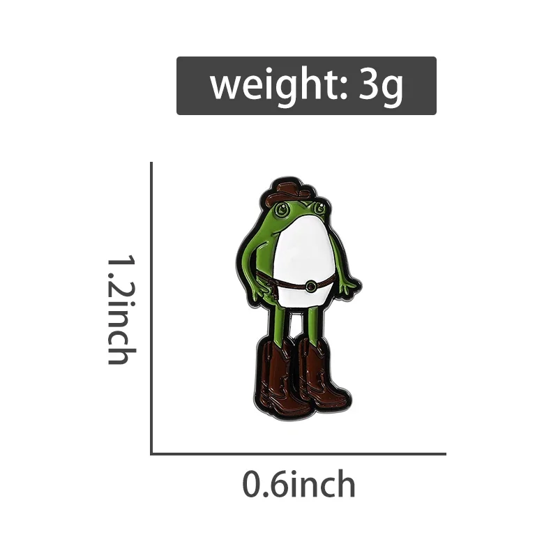 لطيف سيقان طويلة كاوبوي التمهيد الضفدع المينا دبابيس مضحك الكرتون الحيوانات الأليفة دبابيس ظهره شارة التلبيب مجوهرات إبداعية هدية الأصدقاء