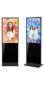 65 Inch 4K Digital Signage Kiosk Indoor Floor Standing Commercial Monitor Advertising Display LCD Totem with HDMI Input