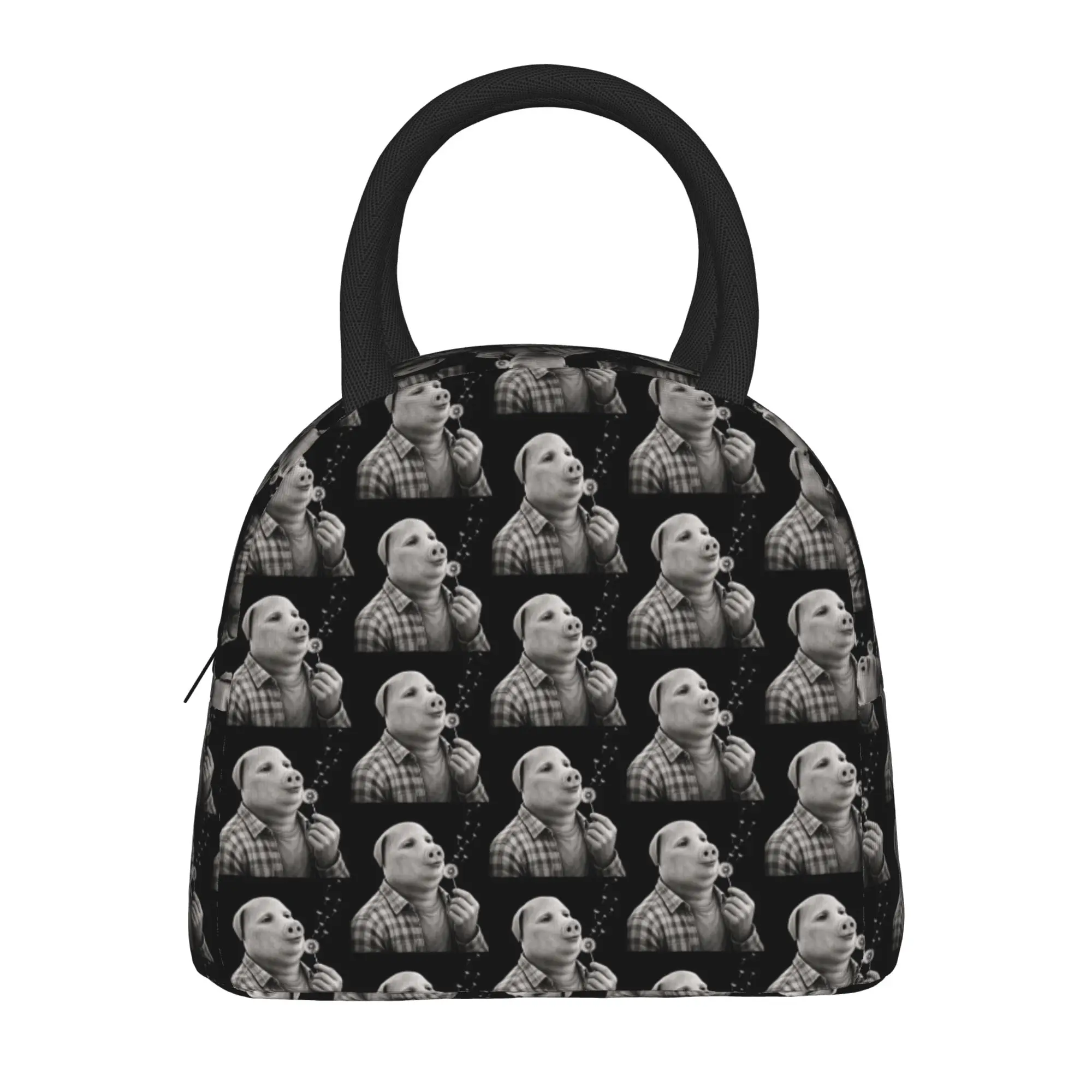 John Pork Blowing Dandelion Wishes Funny Meme Internet Pig Lunch Bag For Adult Graphic Design Lunch Box Casual Travel Cooler Bag