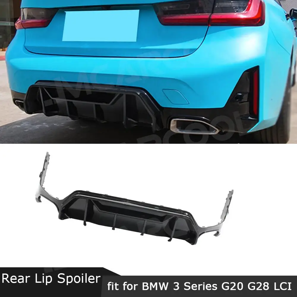 Car Rear Lip Diffuser Bumper Extenstion Splitteres Anti-crash Cover Styling For BMW 3 Series G20 G28 LCI 2023+ ABS