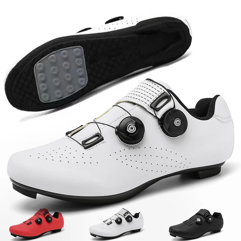 New Style Cycling Shoes Men Professional Mountain Bike Shoes Rubber Sole Wear-Resistant Women Road Bike Lockless Racing Shoes